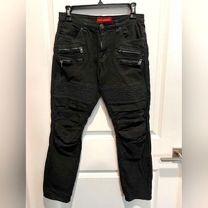 Victorious- Women's Thrifted- Black Double Zipper Skinny Jeans-Size 16